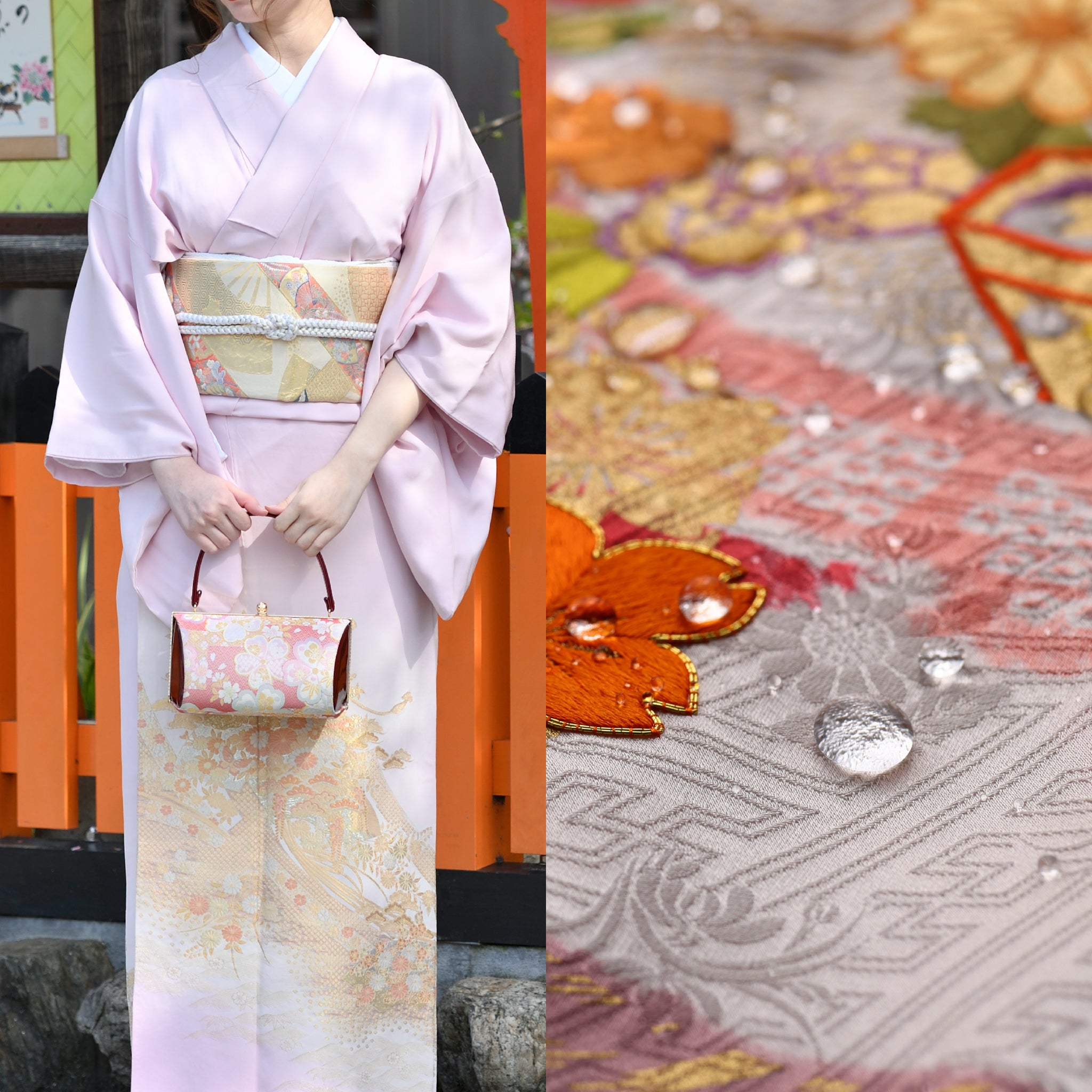 150 地紋起こし 正絹着物 逸品 パールトーン加工 やりきれな